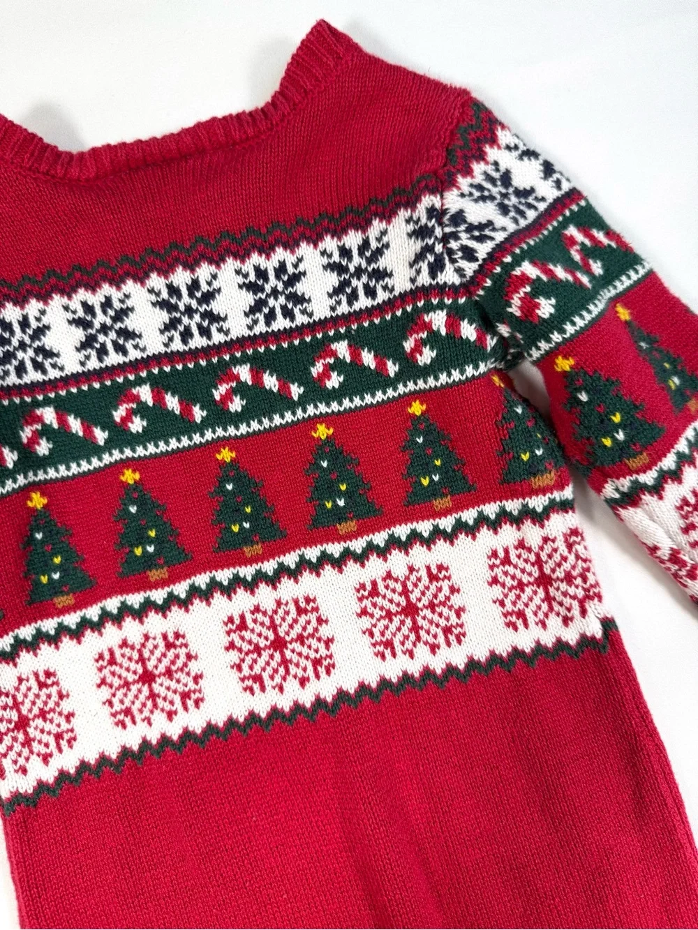 THE CHILDREN’S PLACE Baby Christmas Sweater Romper 9-12M Holiday Fair Isle Knit